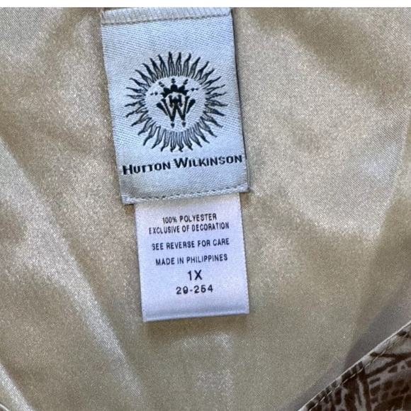 Hutton Wilkinson 1X Tank Top Shirt Paisley Brown Sleeveless Dressy Blouse Y2K - Picture 5 of 6